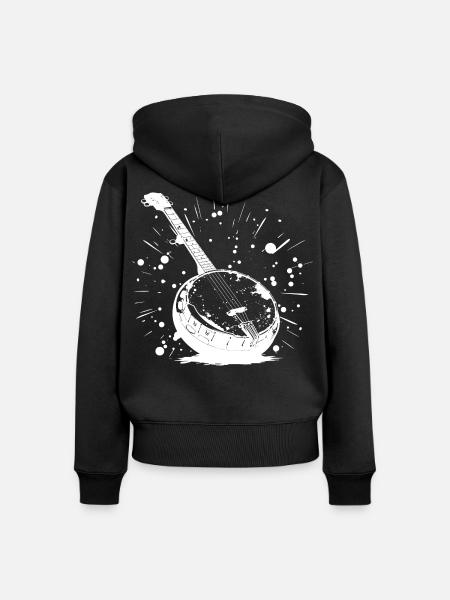 Cartoon Banjo - Frauen Premium Bio Zip Hoodie - Schwarz