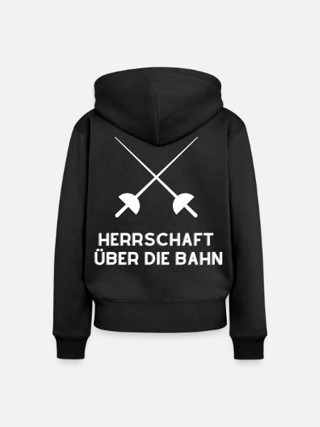 Herrschaft auf der Fechtbahn - Frauen Premium Bio Zip Hoodie - Schwarz