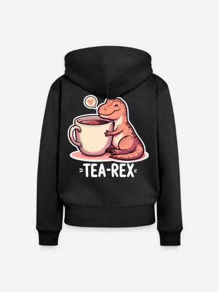Tee Rex Tee-Rex Teetrinker Geschenk - Frauen Premium Bio Zip Hoodie - Schwarz