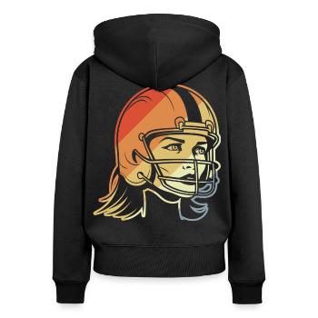 Footballeur - Sweat à capuche zippé Premium bio Femme - noir - Dos - Julia (174cm)
