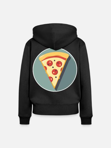 Pizzastück Grafik - Frauen Premium Bio Zip Hoodie - Schwarz