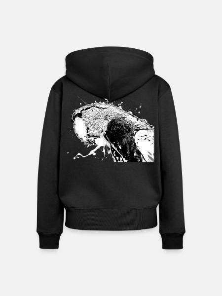 Papagei - Frauen Premium Bio Zip Hoodie - Schwarz