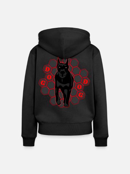 Dobermann Überlebender - Frauen Premium Bio Zip Hoodie - Schwarz