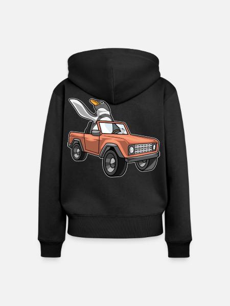 Pinguin Auto - Frauen Premium Bio Zip Hoodie - Schwarz