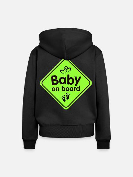 Geburt, Baby, Kind - Frauen Premium Bio Zip Hoodie - Schwarz