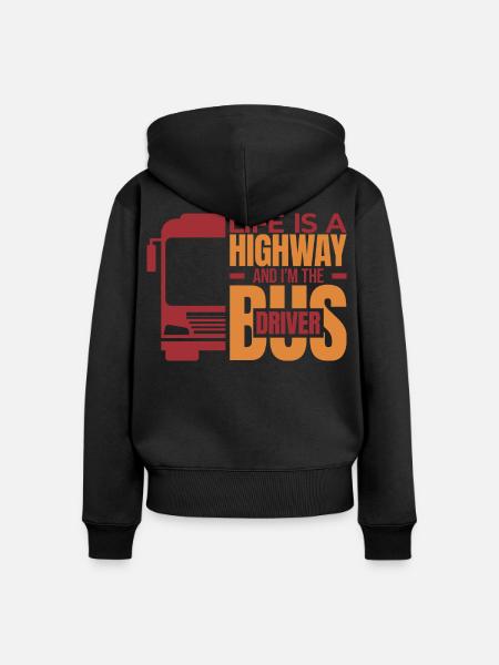 Tiefgründiger Busfahrer Spruch - Frauen Premium Bio Zip Hoodie - Schwarz