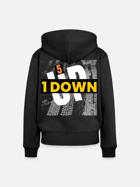 1 runter 5 hoch - Frauen Premium Bio Zip Hoodie - Schwarz