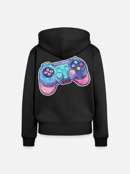 Game Controller Grafik - Frauen Premium Bio Zip Hoodie - Schwarz