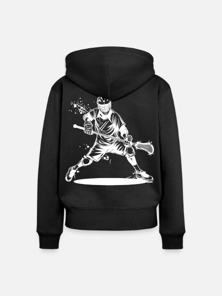 Lacrossespieler - Frauen Premium Bio Zip Hoodie - Schwarz