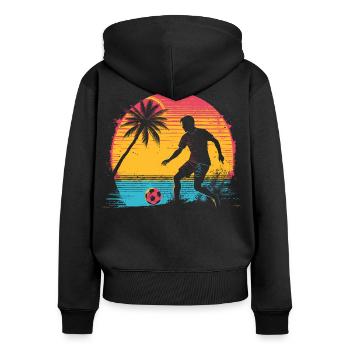 Footballeur - Sweat à capuche zippé Premium bio Femme - noir - Dos - Julia (174cm)