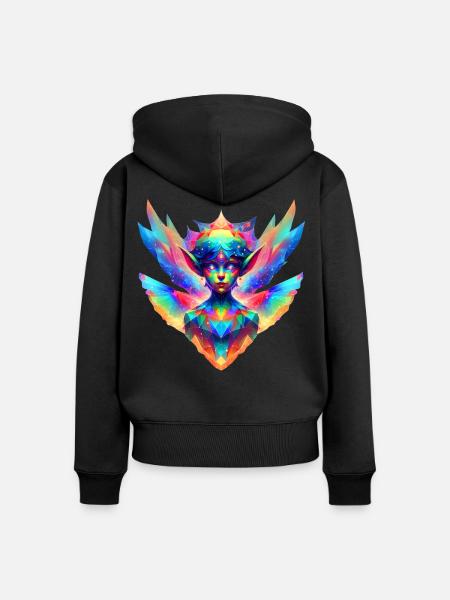 Elfe (01) - Frauen Premium Bio Zip Hoodie - Schwarz