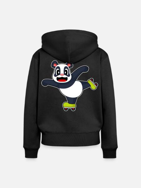 Panda Inline skating Inline skates - Frauen Premium Bio Zip Hoodie - Schwarz