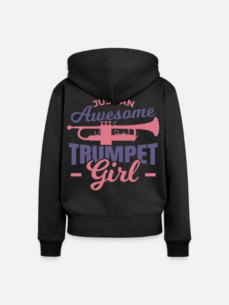 Tolles Trompetenmädchen - Frauen Premium Bio Zip Hoodie - Schwarz