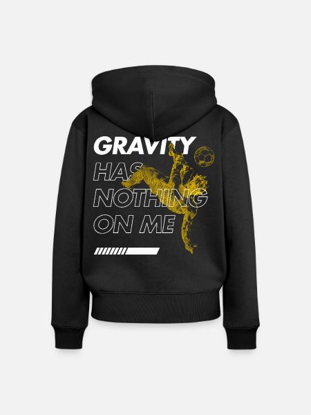Schwerkraftloser Fallrückzieher – Fußballfieber - Frauen Premium Bio Zip Hoodie - Schwarz