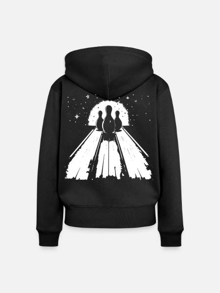 Bowling - Frauen Premium Bio Zip Hoodie - Schwarz