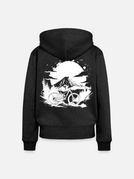 Mountainbiken - Frauen Premium Bio Zip Hoodie - Schwarz