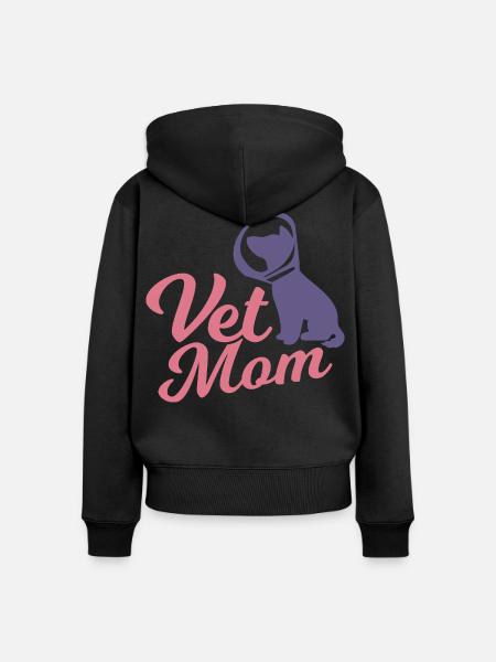 Veterinär Mutter - Frauen Premium Bio Zip Hoodie - Schwarz