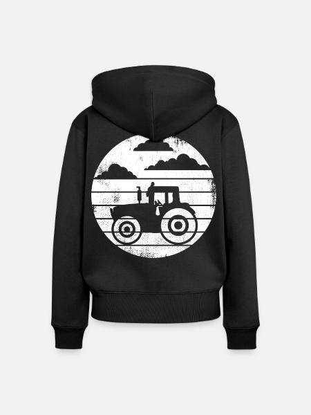 Traktor - Frauen Premium Bio Zip Hoodie - Schwarz