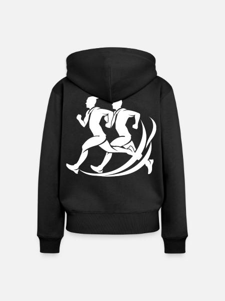 Jogger Skizze - Frauen Premium Bio Zip Hoodie - Schwarz