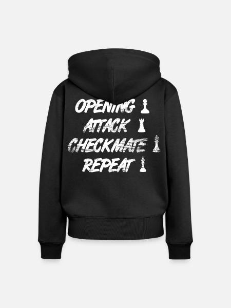 Schach Techniken - Frauen Premium Bio Zip Hoodie - Schwarz