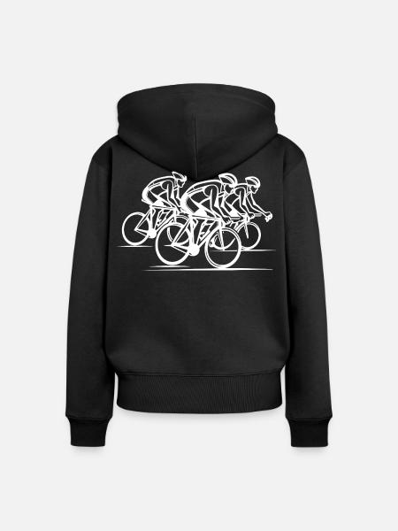 Radsportler - Frauen Premium Bio Zip Hoodie - Schwarz