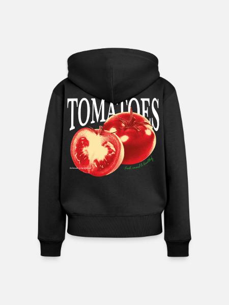 Tomatoes – Frisches Foodie-Statement - Frauen Premium Bio Zip Hoodie - Schwarz