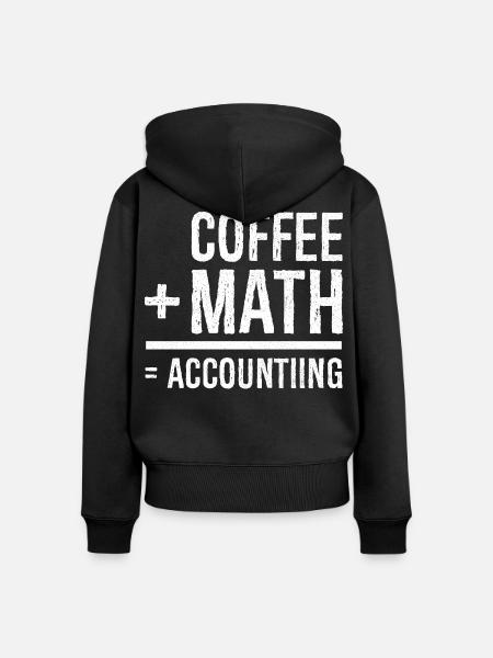 coffee math accounting - Frauen Premium Bio Zip Hoodie - Schwarz