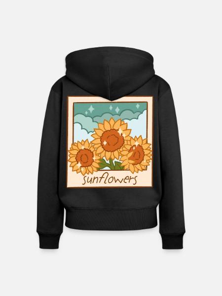 Sonnenblumen Sofortbild Design - Frauen Premium Bio Zip Hoodie - Schwarz