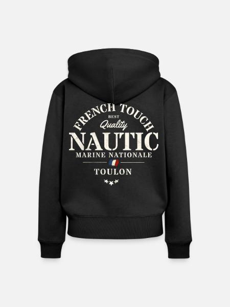 Authentisches maritimes Design von Toulon - Frauen Premium Bio Zip Hoodie - Schwarz