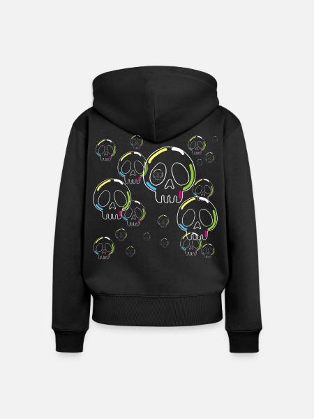 Seifen-Schädel - Frauen Premium Bio Zip Hoodie - Schwarz