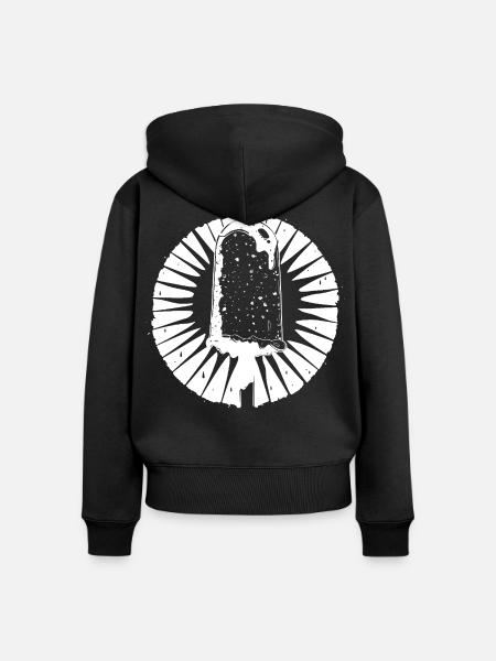 Eiscreme Skizze - Frauen Premium Bio Zip Hoodie - Schwarz