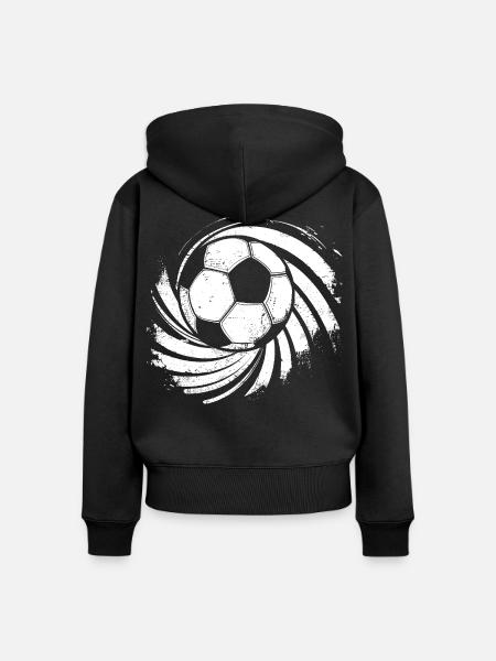 Fußball Zeichnung - Frauen Premium Bio Zip Hoodie - Schwarz