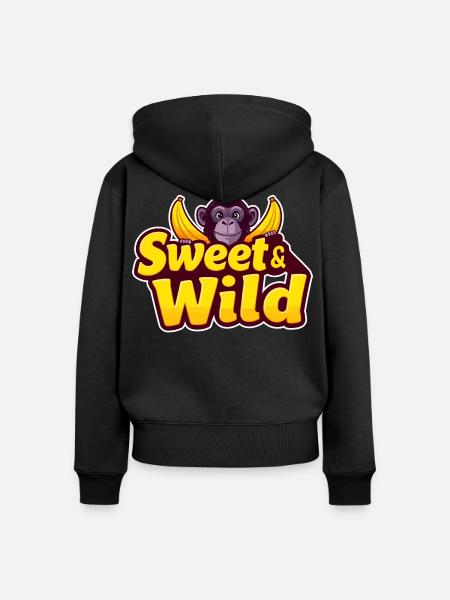 Süß und Wild - Frauen Premium Bio Zip Hoodie - Schwarz