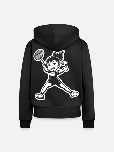 Badmintonspielerin - Frauen Premium Bio Zip Hoodie - Schwarz