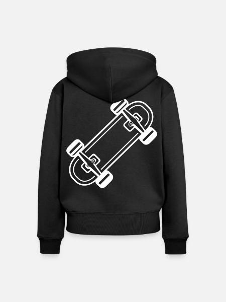 Skateboard Comic-Stil - Frauen Premium Bio Zip Hoodie - Schwarz