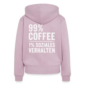 99 % Kaffee - Frauen Premium Bio Zip Hoodie - Altrosa - Hinten - Julia (174cm)