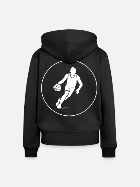 Basketball - Frauen Premium Bio Zip Hoodie - Schwarz