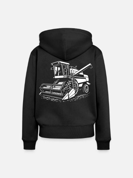 Erntekraft pur - Frauen Premium Bio Zip Hoodie - Schwarz