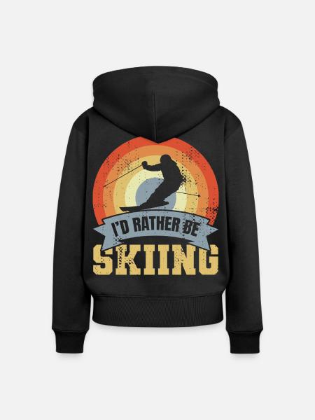 Skifahrerspruch - Frauen Premium Bio Zip Hoodie - Schwarz