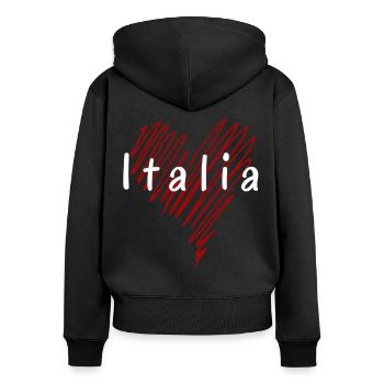 Ich liebe Italien, italienischen Stolz - Frauen Premium Bio Zip Hoodie - Schwarz - Hinten - Julia (174cm)