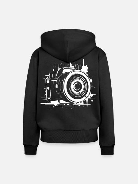 Fotokamera - Frauen Premium Bio Zip Hoodie - Schwarz