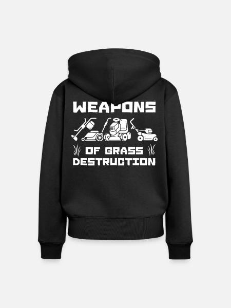 Rasen-Rambo - Frauen Premium Bio Zip Hoodie - Schwarz