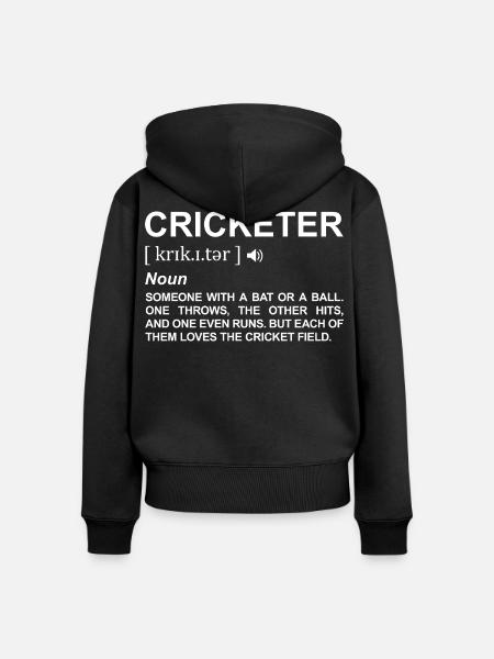 Kricketspieler Bedeutung - Frauen Premium Bio Zip Hoodie - Schwarz
