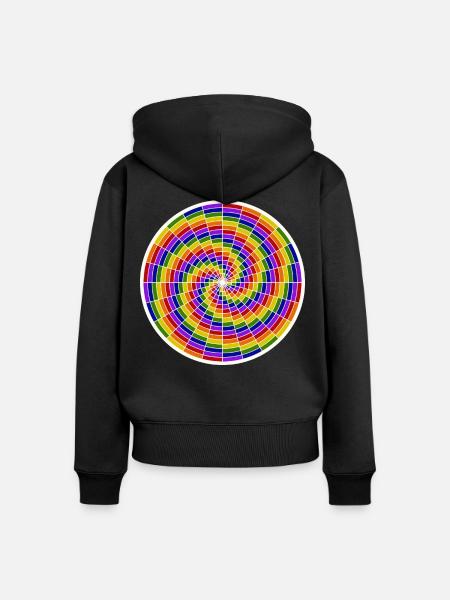 Farbige Spirale Kunstgestaltung - Frauen Premium Bio Zip Hoodie - Schwarz