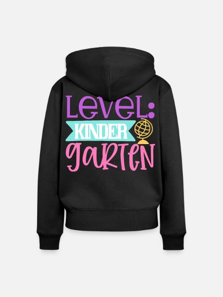 Level: Kindergarten - Frauen Premium Bio Zip Hoodie - Schwarz