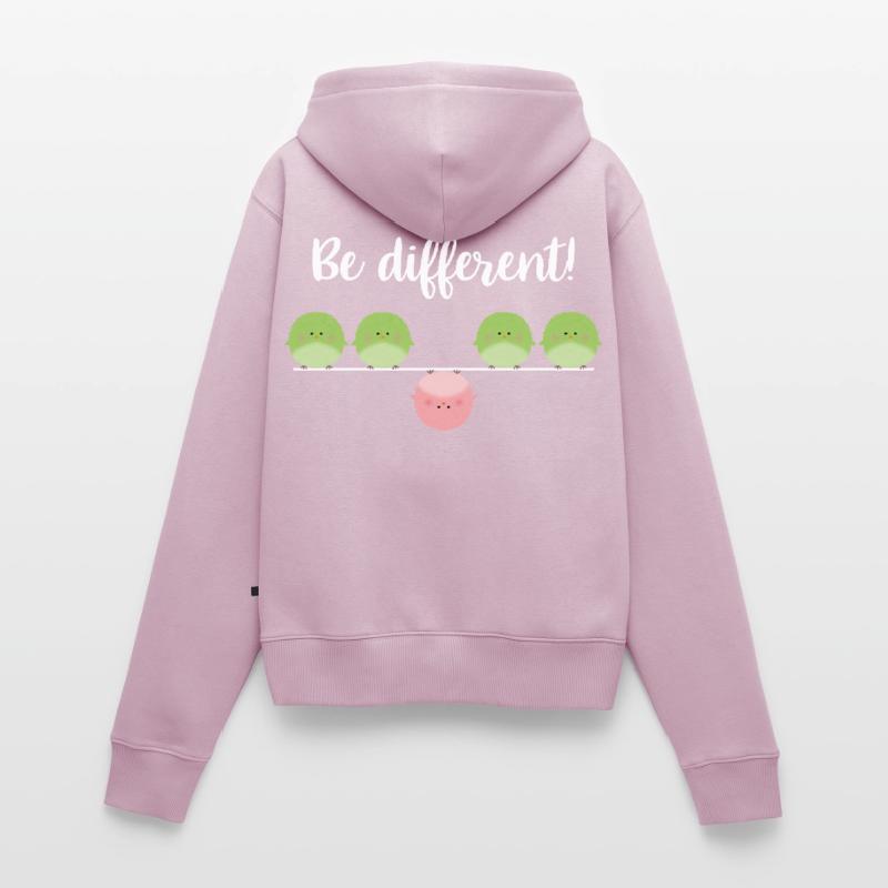 Be different! Sei einfach anders! Frauen Premium Bio Zip Hoodie