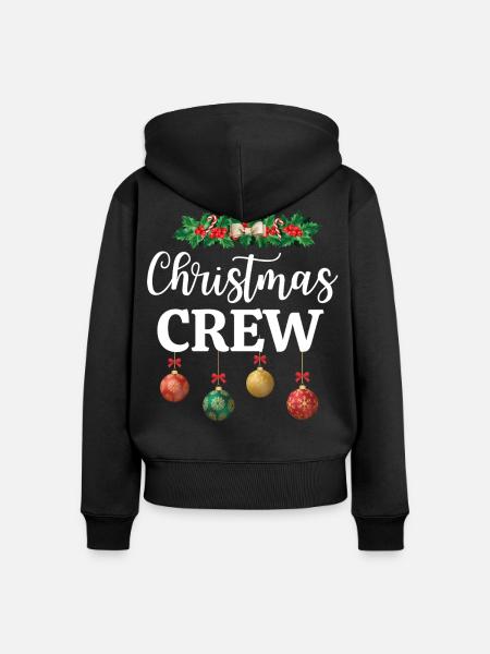 Weihnachts-Crew - Frauen Premium Bio Zip Hoodie - Schwarz