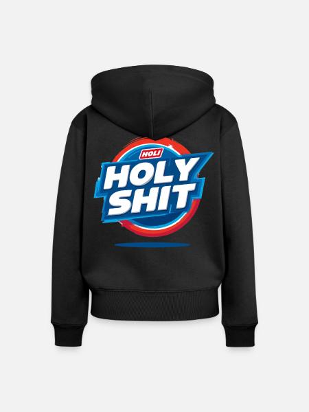 Holy Shiiiiiiii - Frauen Premium Bio Zip Hoodie - Schwarz