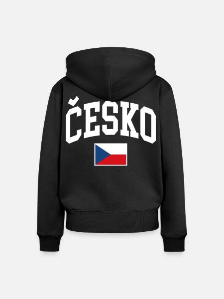 Tschechien Flagge - Frauen Premium Bio Zip Hoodie - Schwarz