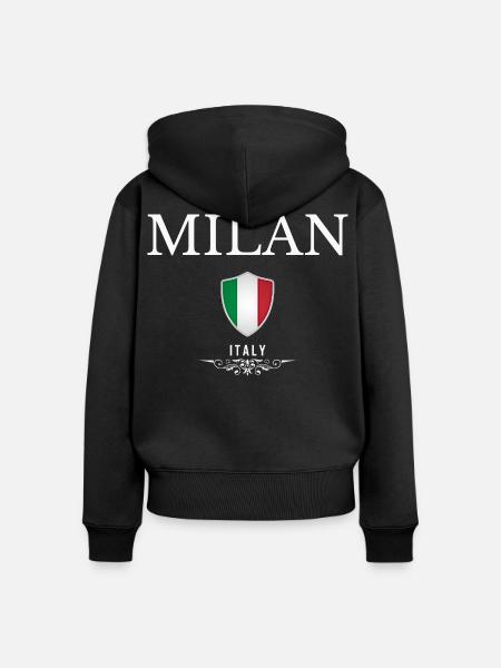 Ich liebe Mailand, Mailand Italien - Frauen Premium Bio Zip Hoodie - Schwarz